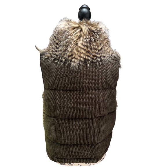 Joe Fresh Faux Fur Hip Length Vest Women's Size L - Picture 7 of 12